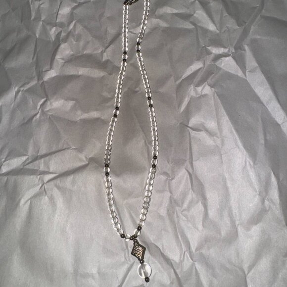 15" Clear and Silver Beaded Necklace - Picture 2 of 10